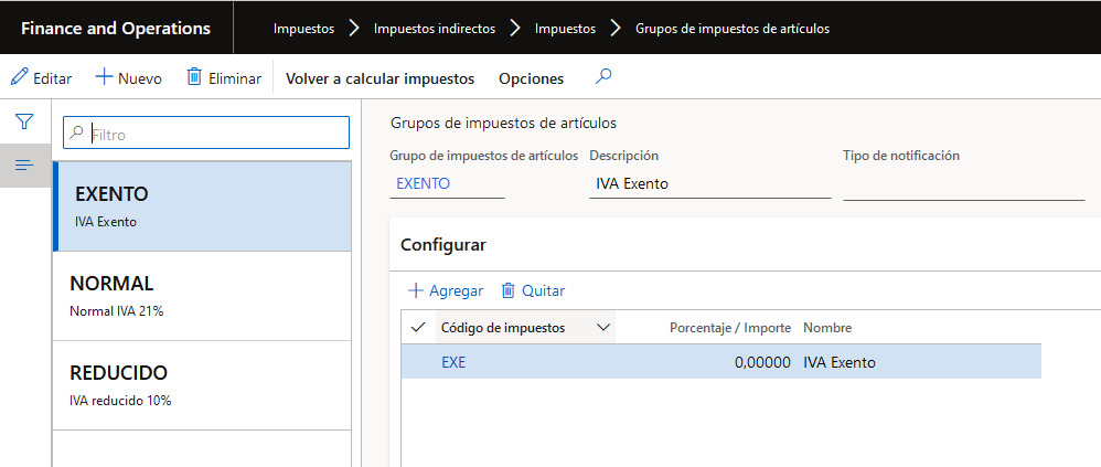 Item Tax Groups
